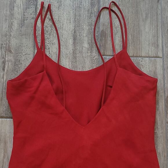 Joseph Ribkoff Dress Womens Size 8 Vintage 90's Red Spagetti Strap Flowy Flare - Picture 9 of 13